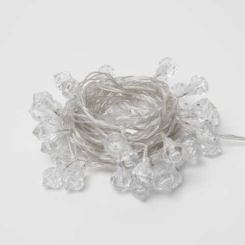 ULD-S0700-050-DTA WHITE IP20 DIAMONDS Гирлянда светодиодная Бриллианты, с контроллером, 7м, 50 светодиодов, Белый свет, Провод прозрачный. - фото 4
