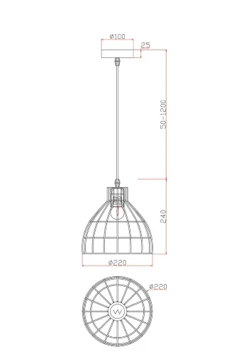 Подвесной светильник FR5335PL-01B Форма / Shape E14x1 (Черный) FR5335PL-01B - фото