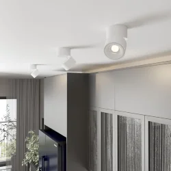 Накладной поворотный светодиодный светильник 15W 3000K белый матовый DLR031 (063936)