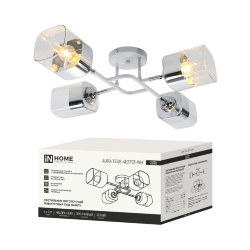 Светильник потолочный поворотный AURA TESO-4E27ST-WH 4хЕ27 прозрачные плафоны, белый корпус IN HOME