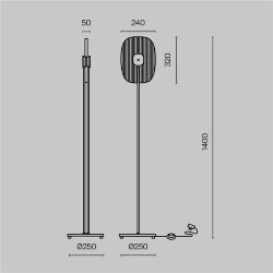 Напольный светильник (торшер) Затмение / Eclipse 3000К 6Вт (Черный) MOD152FL-L1BK