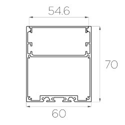 Профиль накладной алюминиевый LC-LP-7060-2 Anod