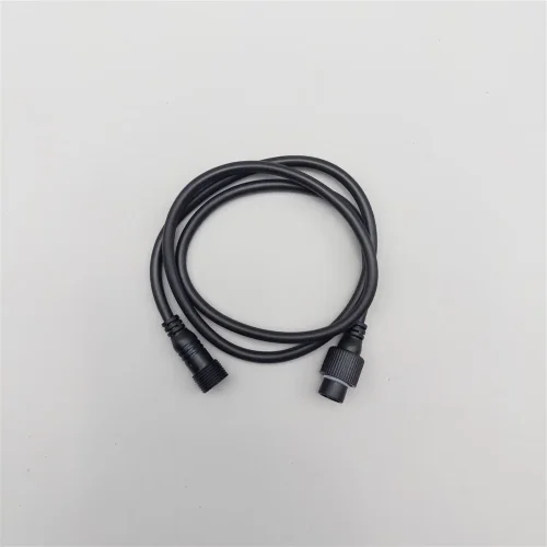 Соединитель 1м для Бахромы, Занавесов и Нитей 220В, Провод Черный Каучук, IP65. Фото 1.