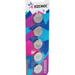 Элемент питания литиевый CR2025 5хBL (блист.5шт) КОСМОС KOC20255BL