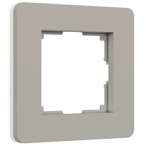 Рамка из поликарбоната на 1 пост Split дымчатый/белый, soft-touch W0013067 - фото