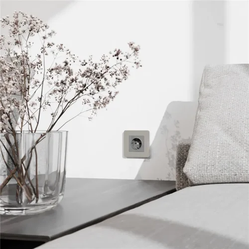 Рамка из поликарбоната на 1 пост Split дымчатый/белый, soft-touch W0013067 - фото 3