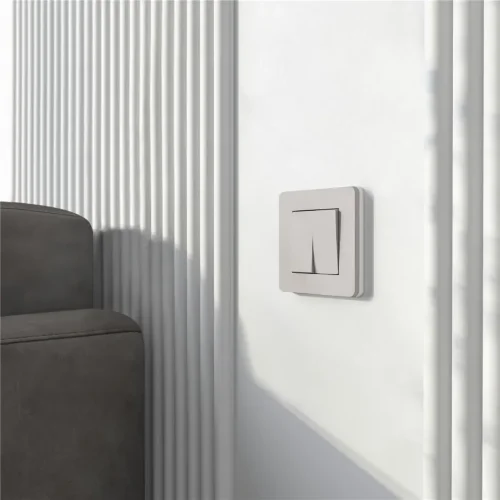 Рамка из поликарбоната на 1 пост Split дымчатый/белый, soft-touch W0013067 - фото 4