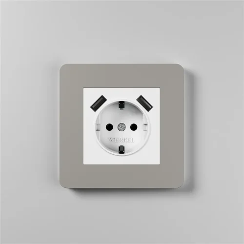 Рамка из поликарбоната на 1 пост Split дымчатый/белый, soft-touch W0013067 - фото 5