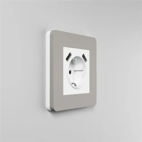 Рамка из поликарбоната на 1 пост Split дымчатый/белый, soft-touch W0013067 - фото 6