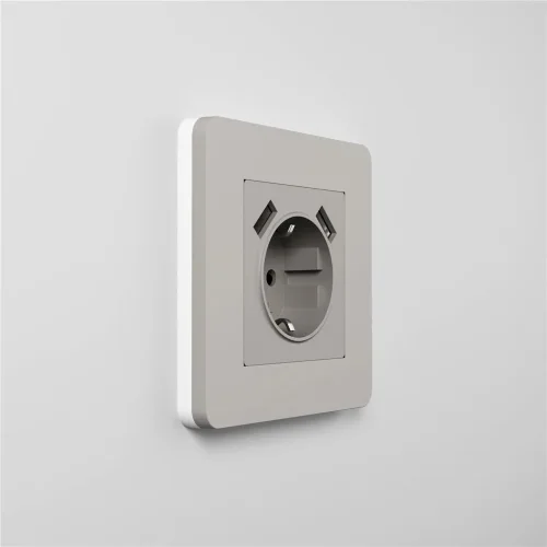 Рамка из поликарбоната на 1 пост Split дымчатый/белый, soft-touch W0013067 - фото 8