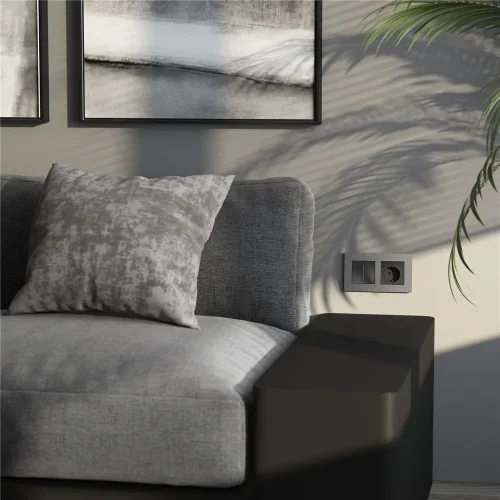 Рамка из поликарбоната на 2 поста Slab серебро софт W0022965 - фото 2