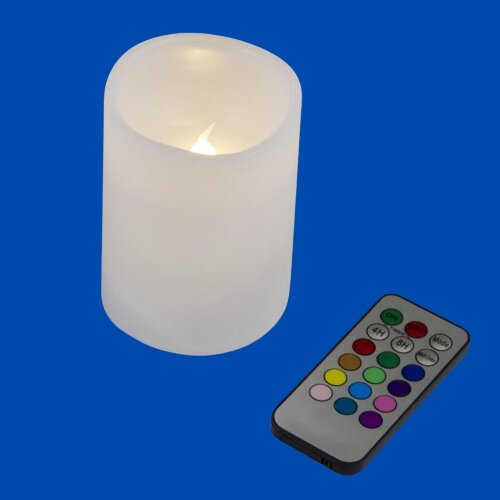 ULD-F052 RGB RC CANDLE Фигура светодиодная Свеча на батарейках 2АА не в-к, 7.5х10 см, 1 светодиод, RGB свет, Пульт ДУ в-к, TM Uniel - фото 1