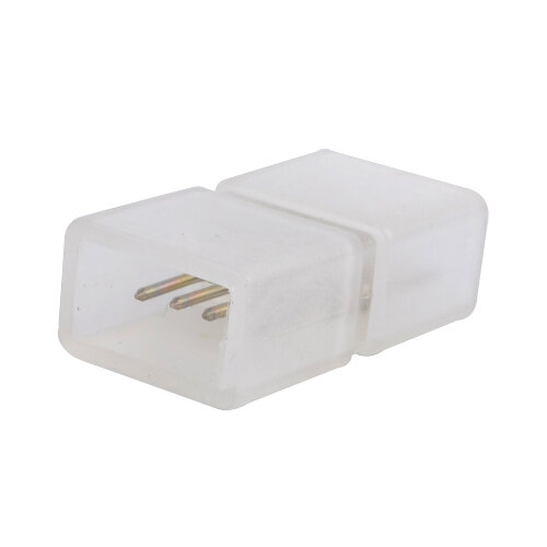 UTC-K-14-B67-RGB CLEAR 005 POLYBAG Соединитель контактный прямой для светодиодных лент 220В 5050 RGB, 4 контакта, цвет прозрачный, 5 штук в пакете - фото 1