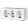 Розетка тройная с заземлением и шторками Gallant белая W5073101 - фото