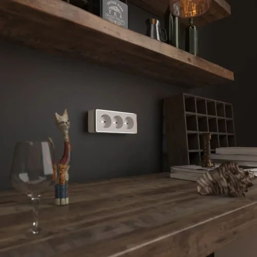 Розетка тройная с заземлением и шторками Gallant белая W5073101 - фото 2