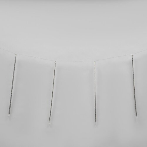 ULD-E2403-144-DTK BLUE IP44 METEOR Занавес светодиодный фигурный Падающие звезды, соединяемый, 2х0.3м, 8 подвесов, Синий свет, Провод прозрачный. - фото 4