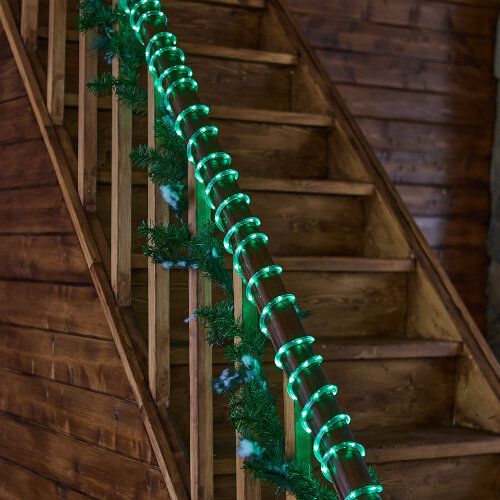 ULD-D50 8M-С08 IP44 GREEN Гирлянда светодиодная Дюралайт, 8м, С контроллером, Зеленый свет, Провод прозрачный - фото 5