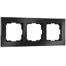 Рамка из металла на 3 поста Аluminium черный алюминий W0031708 - фото
