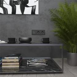 Рамка из металла на 3 поста Аluminium черный алюминий W0031708