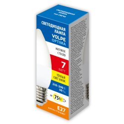 LED-C37-7W-3000K-E27-FR-SLS Лампа светодиодная, Форма свеча, матовая, Теплый белый свет 3000K