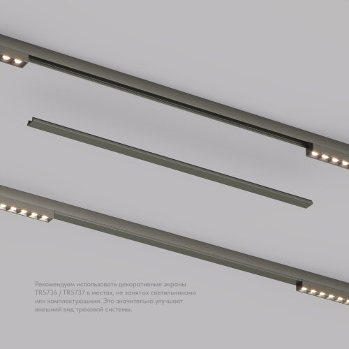 TR5737-DN Декоративная заглушка желоба трека, 50см, для трека Shine, серия Base, темный никель, алюминий. Фото 3