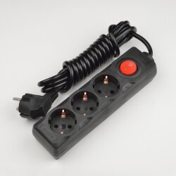S-GCD3-3B BLACK Удлинитель серии Standart, шнур 3м., 3 гнезда, с-з, Черный.