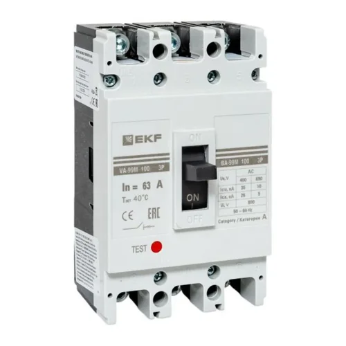 Выключатель автоматический 3п 100/63А 35кА ВА-99М PROxima EKF mccb99-100-63m - фото