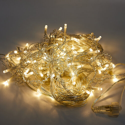 ULD-B50006-880-TTK WARM WHITE IP44 Бахрома светодиодная с эффектом мерцания, 50м, Соединяемая, 880 светодиодов, Теплый белый свет, Провод прозрачный - фото 1