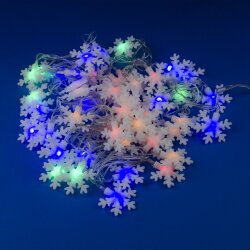 ULD-S0500-050-DTA MULTI IP20 SNOWFLAKES-3 Гирлянда светодиодная Снежинки-3, 5м, 50 светодиодов, Разноцветный свет, Провод прозрачный