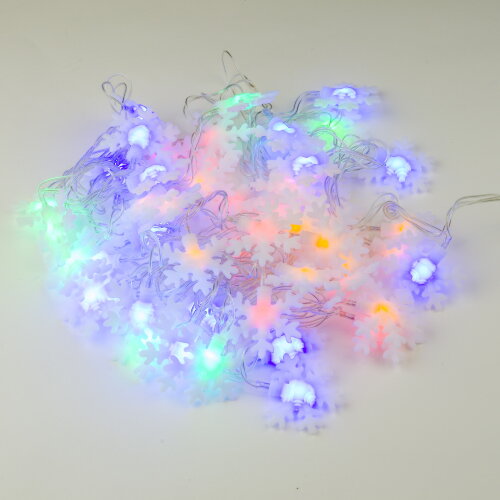 ULD-S0500-050-DTA MULTI IP20 SNOWFLAKES-3 Гирлянда светодиодная Снежинки-3, 5м, 50 светодиодов, Разноцветный свет, Провод прозрачный - фото 2