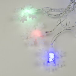 ULD-S0500-050-DTA MULTI IP20 SNOWFLAKES-3 Гирлянда светодиодная Снежинки-3, 5м, 50 светодиодов, Разноцветный свет, Провод прозрачный
