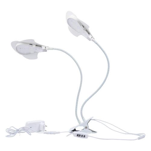 ULT-P35M-15W-SPLE-TM IP40 WHITE LEAF Светильник для растений светодиодный с таймером, на прищепке, Спектр для фотосинтеза, TM Uniel - фото 1