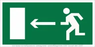 Наклейка BL-3015.E04 'Направление к эвакуационному выходу налево' Белый свет a12484 - фото