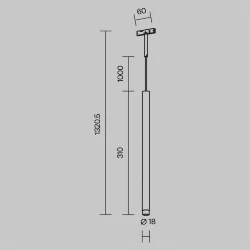 Трековый светильник Skim Levity 3000К 3Вт 36° (Черный)