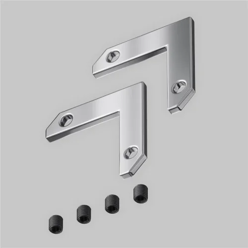 Комплект уголков 90° горизонтальных (2 соединителя + 4 винта) для профиля в натяжной потолок (Серебро) - фото 2