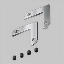 Комплект уголков 90° горизонтальных (2 соединителя + 4 винта) для профиля в натяжной потолок (Серебро)