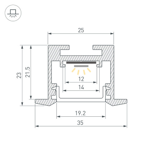 Профиль SL-LINE-3523-F-2500 BLACK (Arlight, Алюминий) 033738 - фото 3