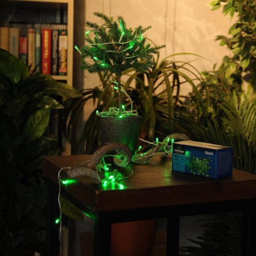 ULD-S0500-050-DTA GREEN IP20 Гирлянда светодиодная с контроллером, 5м, 50 светодиодов, Зеленый свет, Провод прозрачный - фото 7