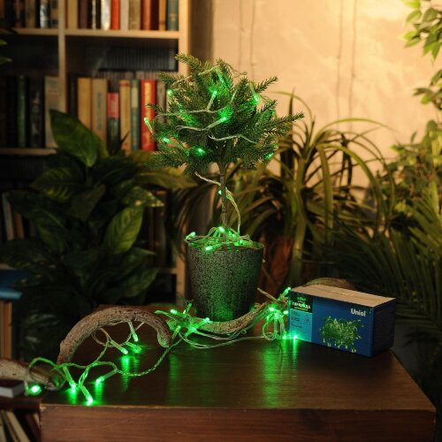 ULD-S0500-050-DTA GREEN IP20 Гирлянда светодиодная с контроллером, 5м, 50 светодиодов, Зеленый свет, Провод прозрачный - фото 5