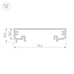 Профиль-держатель KLUS-POWER-W70-BASE-2000 ANOD (Arlight, Алюминий) 019883