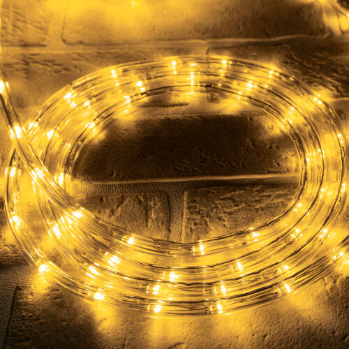 ULD-D50 15M-С08 IP44 YELLOW Гирлянда светодиодная Дюралайт, 15м, Коннектор в-к, Желтый свет, Провод черный - фото 1