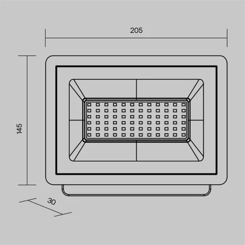 Прожектор Поток / Flood 4000К 50Вт IP 65 (Черный) FL001-L50B4K - фото 9
