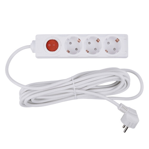 S-GCU3-7B WHITE Удлинитель серии Ultra, шнур 7м., 3 гнезда, 16A, с-з, Белый, TM Uniel - фото 4