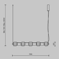 Подвесной светильник Ritmo 3000К 22Вт (Черный)