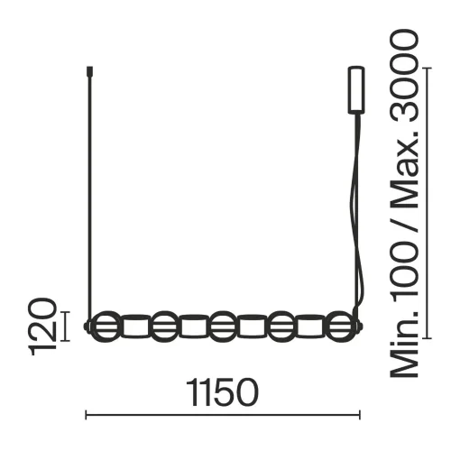 Подвесной светильник Ритмо / Ritmo 3000К 22Вт (Черный) MOD381PL-L45B3K - фото 7