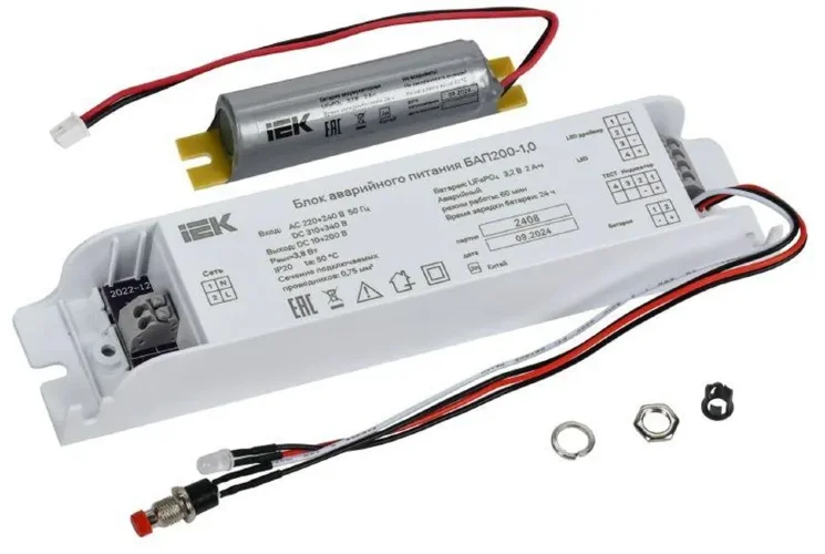 Блок аварийного питания БАП200-1.0 для LED IEK LLVPOD-EPK-200-1H - фото