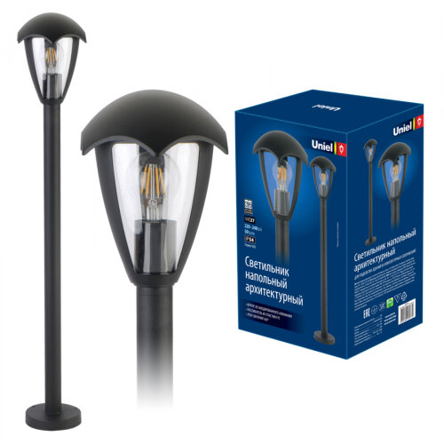 UUL-T80A 60W-E27 IP54 BLACK Светильник уличный, под лампу Е27, Архитектурный напольный, Корпус черный. - фото 1