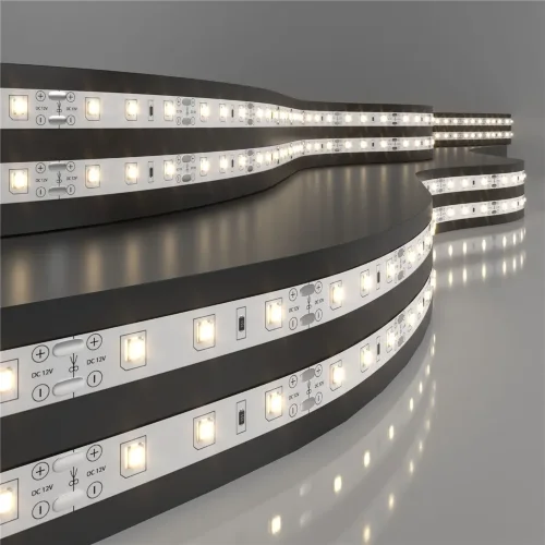 Комплект светодиодной ленты 12 В 4,8 Вт 60 Led/м 2835 IP20, теплый белый 3300K, 5 м Набор светодиодной ленты 12V 4,8W 60Led 2835 IP20 теплый белый, 5м - фото