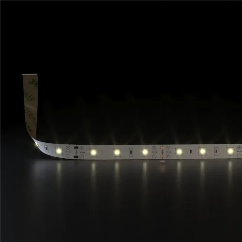 Комплект светодиодной ленты 12 В 4,8 Вт 60 Led/м 2835 IP20, теплый белый 3300K, 5 м Набор светодиодной ленты 12V 4,8W 60Led 2835 IP20 теплый белый, 5м - фото 2