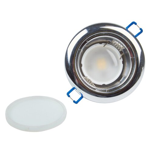 DLS-A201 GU5.3 IP44 CHROME Светильник декоративный встраиваемый, серия Arno, Без лампы, цоколь GU5.3, Металл, Хром - фото 3